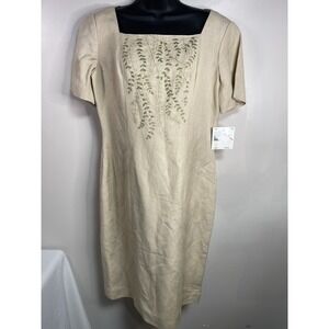 NWT VTGLiz Claiborne Women Floral Embroidered Short Sleeve Size 10 Cottage Core